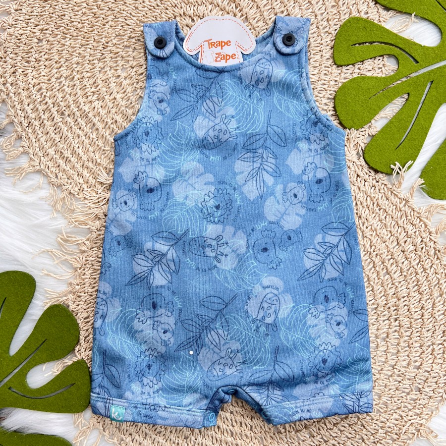 Jardineira Curta Born to Be Wild - Azul